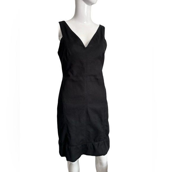Helmut Lang Black Midi Dress Sz 2 - Picture 1 of 7